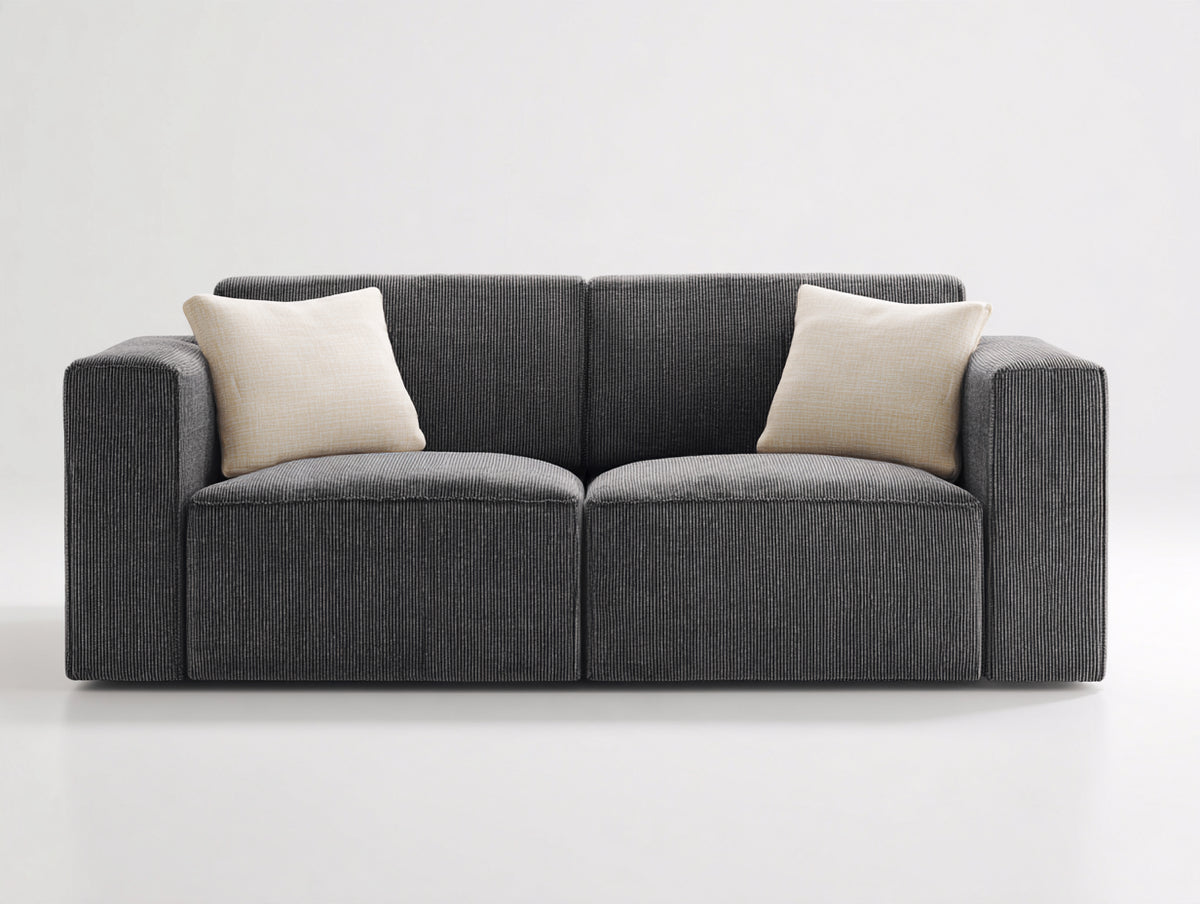Divano a due posti-Tessuto-172x92x82 cm-Grigio antracite-Stile moderno