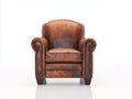 Poltrona-Pelle-88x84x86 cm-Marrone-Stile classico vintage
