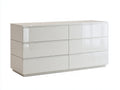 Cassettiera-Legno ingegnerizzato-160x45x76 cm-Bianco lucido-Stile contemporaneo