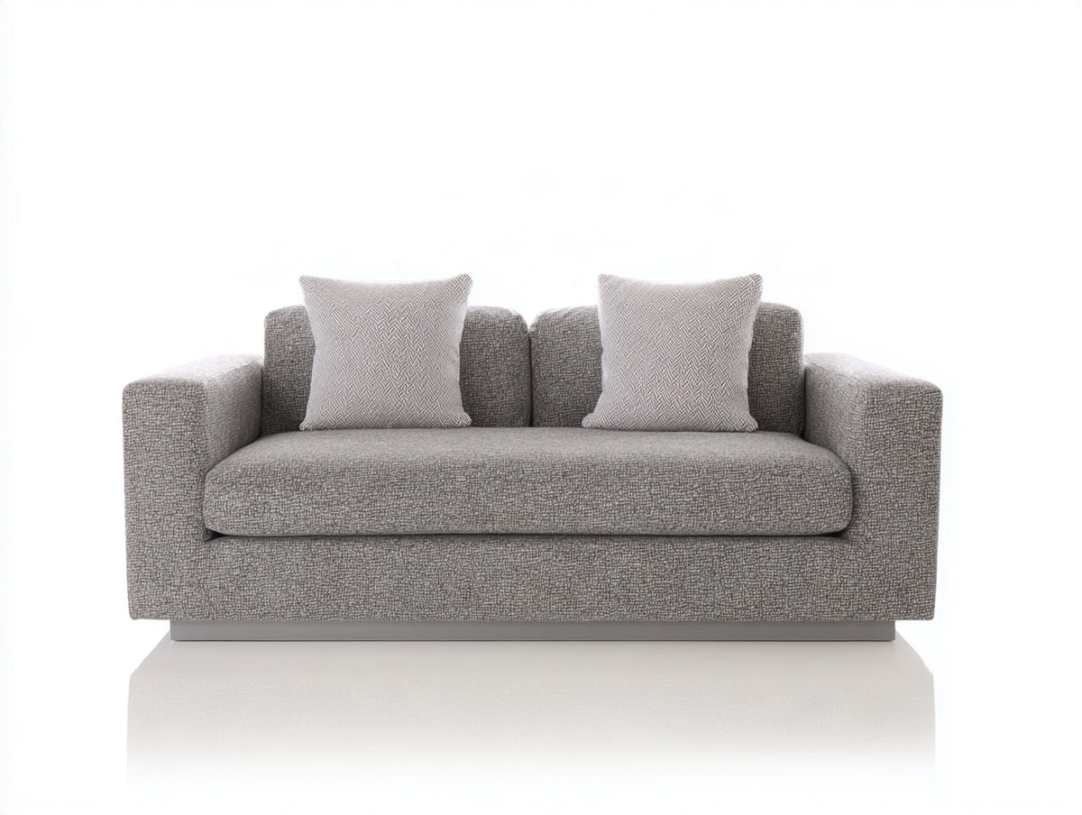Divano a due posti-Tessuto-168x88x80 cm-Grigio chiaro-Stile minimalista