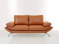 Divano a due posti-Pelle-184x94x88 cm-Marrone cognac-Stile contemporaneo