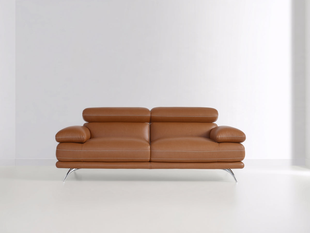 Divano a due posti-Pelle-178x92x82 cm-Cuoio-Stile moderno