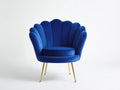 Poltrona-Velluto-78x75x85 cm-Blu-Stile moderno elegante