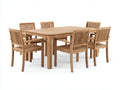 Set da pranzo da esterno-Teak-250x100x75 cm-marrone-stile moderno