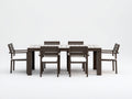 Set da pranzo da esterno-Alluminio-Tessuto-240x100x75 cm-marrone-bianco-stile moderno