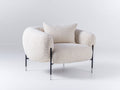 Poltrona-Bouclé-92x85x78 cm-Crema-Stile moderno contemporaneo