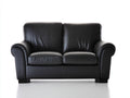 Divano a due posti-Pelle-152x87x91 cm-Nero-Stile contemporaneo
