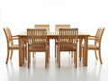 Set da pranzo da esterno-Teak-220x100x75 cm-marrone-stile moderno