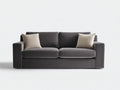 Divano a due posti-Tessuto-176x91x84 cm-Grigio scuro-Stile contemporaneo